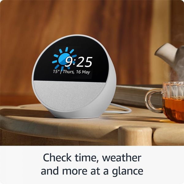 All-New Echo Spot Smart Alarm Clock Glacier White