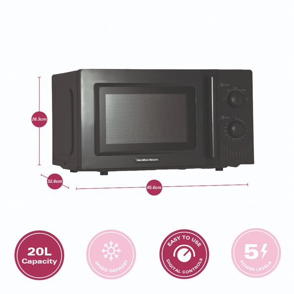 Hamilton Beach Miami 20L Microwave Charcoal