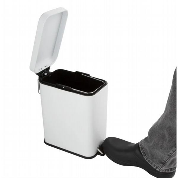 Jantex Slim Pedal Bin White 5Ltr