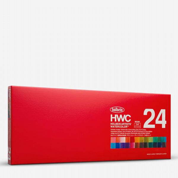 Holbein: Artists' Granulating Watercolour Paint.  5ml. Set of 24