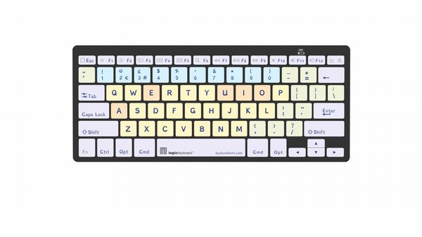 Logickeyboard Dyslexie keyboard Bluetooth Mac UK Keyboard