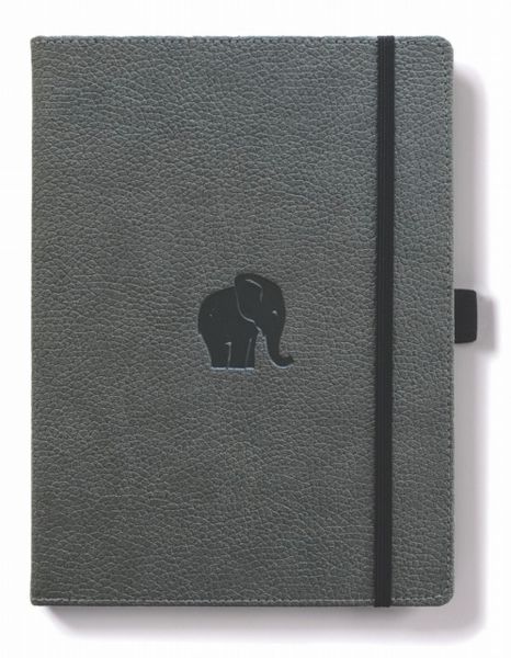Dingbats* Wildlife A5+ Grey Elephant Notebook - Dotted
