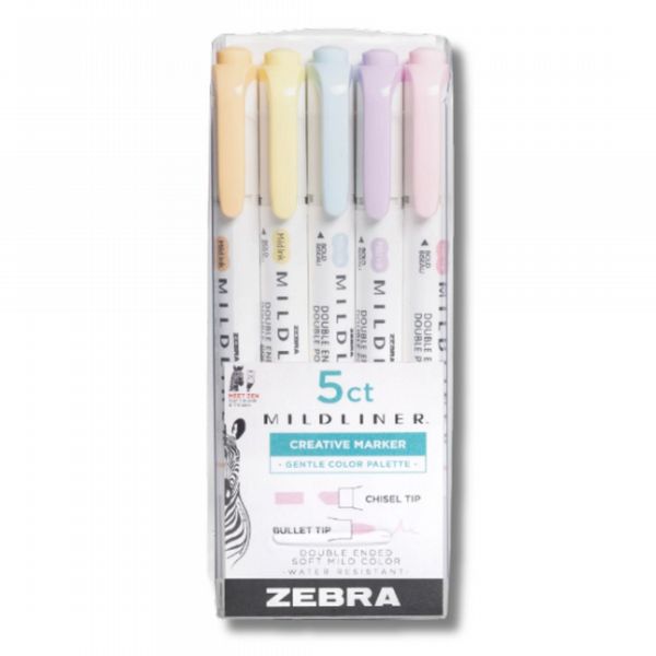 Zebra MILDLINER 5 Pack Gentle
