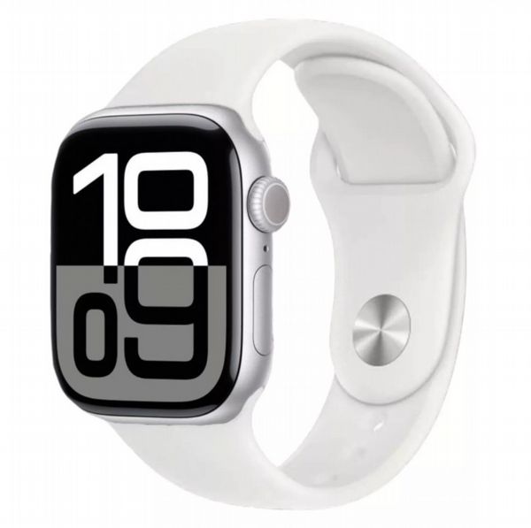 Refurbished Apple Watch Series 10 46mm, Silver, White Band Grade B