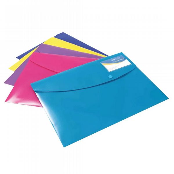 Rapesco ID A4 Plus Assorted Popper Wallet (5 Pack) 0701