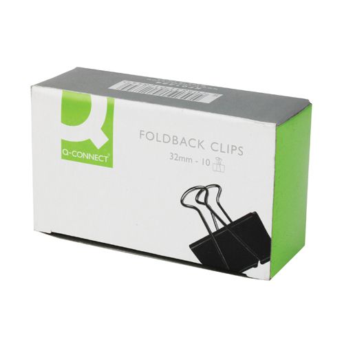 Q-Connect Foldback Clip 32mm Pack 10