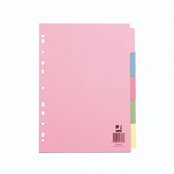 Q-Connect 5-Part Subject Divider Multi-Punched A4 KF26081