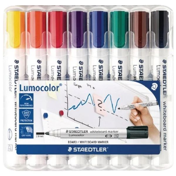 Staedtler Lumocolor 351 Drywipe Assorted (8 Pack) 351 WP8