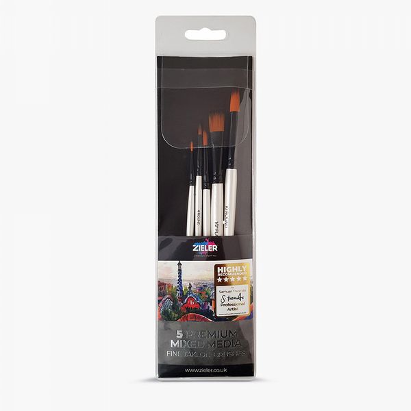Zieler : Premium Artists' Brushes : Mixed Media : Set of 5