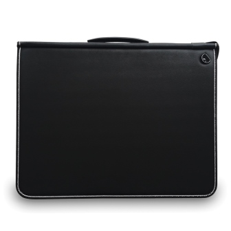 Mapac: A4 Premier Portfolio: Black: strong ring mechanism: double thickness handle: shoulder strap