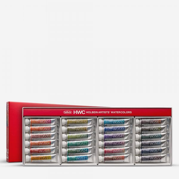 Holbein: Artists' Granulating Watercolour Paint.  5ml. Set of 24
