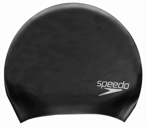 Speedo Long Hair Silicone Cap - size: Adult - Black